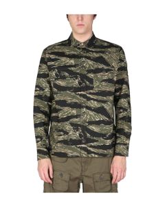 Camouflage Print Shirt Jacket