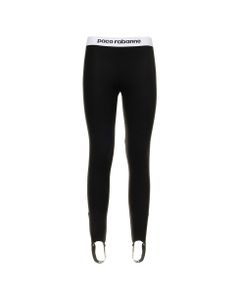 Paco Rabanne Woman's Black Stretch Viscose Leggings With Logo