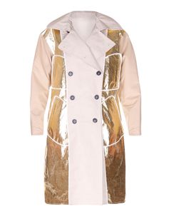 Laminated effect reversible trench coat
