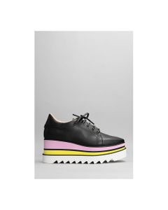 Sneakelyse Lace Up Shoes In Black Faux Leather