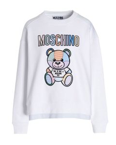Moschino Teddy Bear-Embroidered Crewneck Sweatshirt