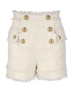 High-waisted Tweed Shorts
