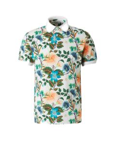 Etro Short-Sleeve Floral Printed Polo Shirt