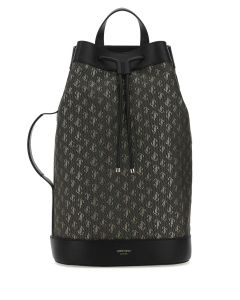 Jimmy Choo Allover Logo Embroidered Backpack
