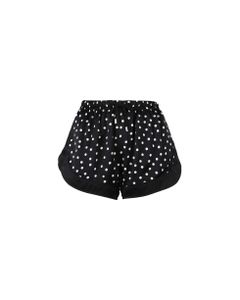 Satin Shorts With All-over Polka Dot Pattern