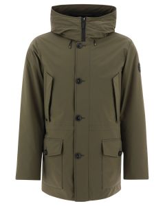 Woolrich Button-Up Hooded Straight-Fit Jacket