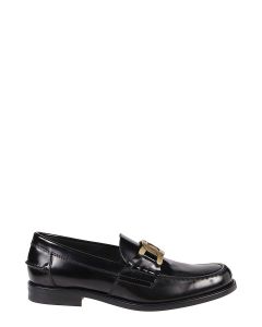 Tod's Logo Plaque Round-Toe Loafers