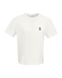 Cotton Jersey T-shirt With Monile Detailing