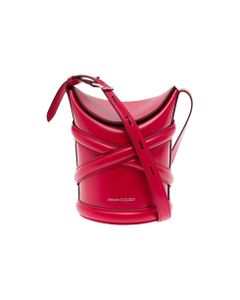 Alexander Mcqueen Woman's The Curve Small Red Leather Crossbody Bag