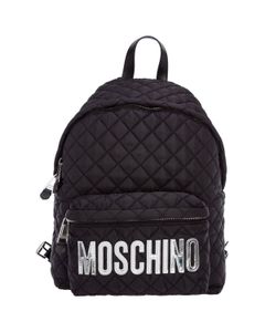 Moschino Logo Plaque Quilted Backpack