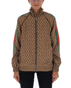 Gucci G Rhombus Zipped Stripe Detail Jacket