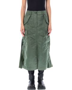 Sacai Panelled High-Waist Midi Skirt