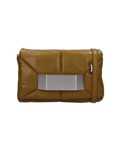 Quilted Griffin Clutch In Brown Leather