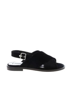 Kim sandals in black with braided bands