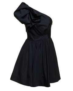 Pinko One-Shoulder Taffeta Mini Dress