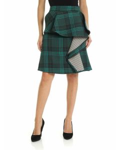 Green tartan print skirt