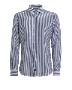 Striped cotton and linen shirt