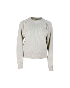 Long-sleeved Crewneck Sweater In Cashmere And Woo