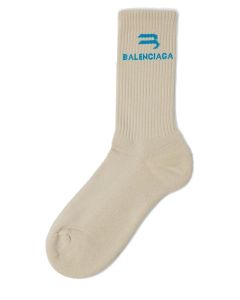 Balenciaga Logo Embroidered Ribbed Socks
