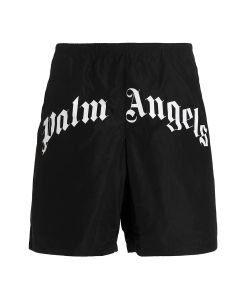 Palm Angels Logo Printed Straight Leg Shorts