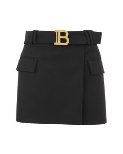 Balmain Logo Buckle Mini Skirt