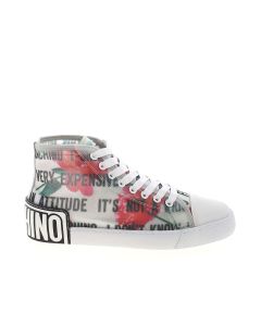 Slogan and Flowers transparent sneakers