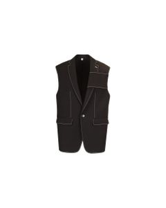 Wool Jacket With Contrasting Stitching
