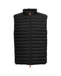 Adam Ecological Black Quilted Nylon Sleeveless Down Jacket Save The Duck Man