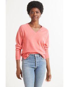 Classic Vneck Handstitch Embroidery Pullover