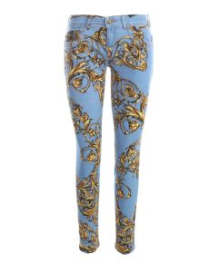 Versace Jeans Couture Printed Low-Rise Skinny Jeans