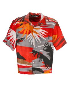 Palm Angels Palm Tree Printed Short-Sleeved Shirt