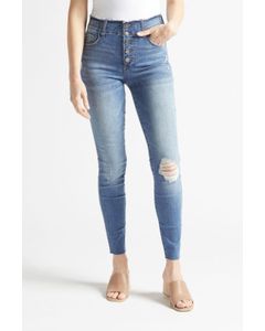 High Rise Mia Skinny With Exposed Buttons