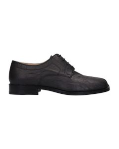 Tabi Lace Up Shoes In Black Leather