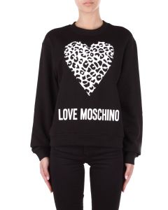 Love Moschino Heart Print Crewneck Sweater