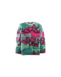 Mohair Blend Sweater With Camouflage Pattern