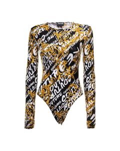 Versace Jeans Couture Woman's Black Fabric Body With Logo Brush Print