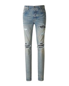 Amiri Bandana Print Ripped Detail Skinny Jeans