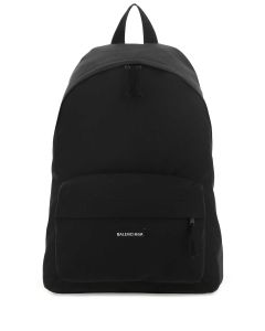 Balenciaga Logo Zipped Backpack