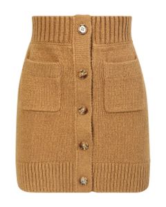 Burberry Knit Miniskirt; Classic And Simple Garment, Enriched By The Logo Embroidered On The Rear