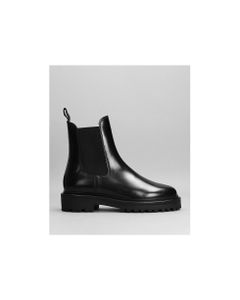 Castay Combat Boots In Black Leather