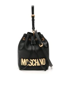 Moschino Mini Logo Plaque Bucket Bag