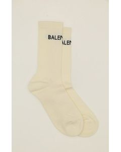 Balenciaga Logo Intarsia-Knit Tennis Socks