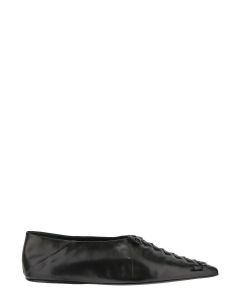 Jil Sander Braided Detailed Pointed-Toe Flat Shoes