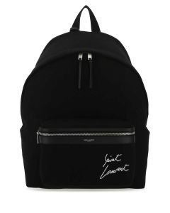 Saint Laurent City Logo Emboridered Zipped Backpack