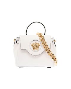 Versace Woman's White Leather Medusa Handbag