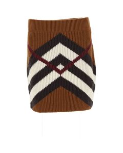 Burberry Allover Patterned Knitted Mini Skirt