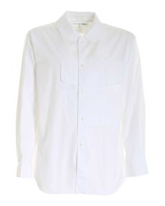 Maxi front pocket shirt in white