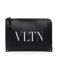 Clutch Vltn In Leather