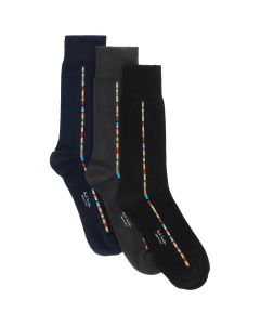 Paul Smith Pack Of Three Stripe Detailed Socks