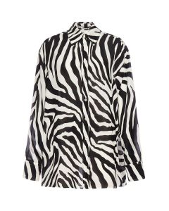 Sportmax Zebra Printed Long-Sleeved Shirt